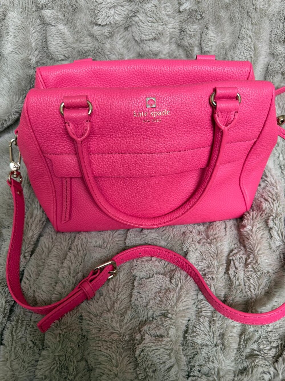 Kate Spade New York Hot Pink Pebbled Leather Purse